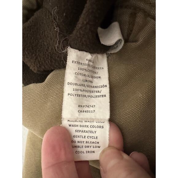 Redhead Tan Canvas Fleece Lined Zip Front Jacket Size‎ Medium - Picture 8 of 11